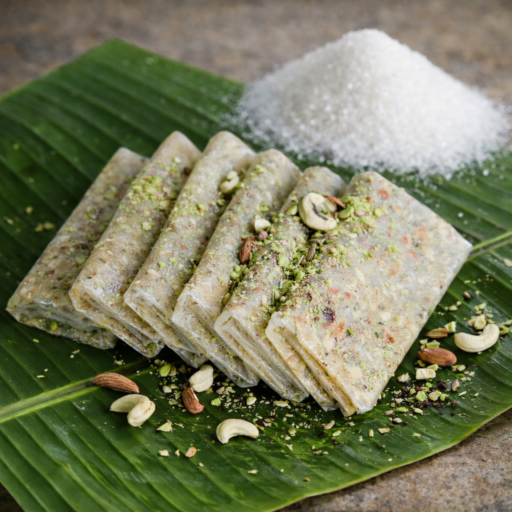 Sugar Dry Fruit Pootharekulu